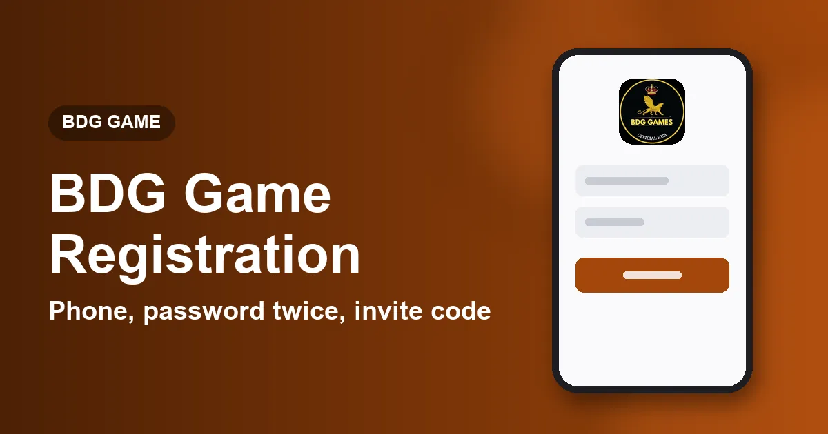 Banner titled BDG Game Registration listing the boxes on the sign-up form